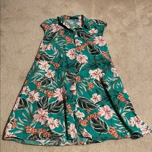 Zara Basic Teal and Pink Floral Skirt